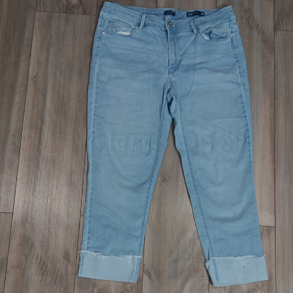 J. Jill Blue Ankle Cropped Jeans with Rolled Hems